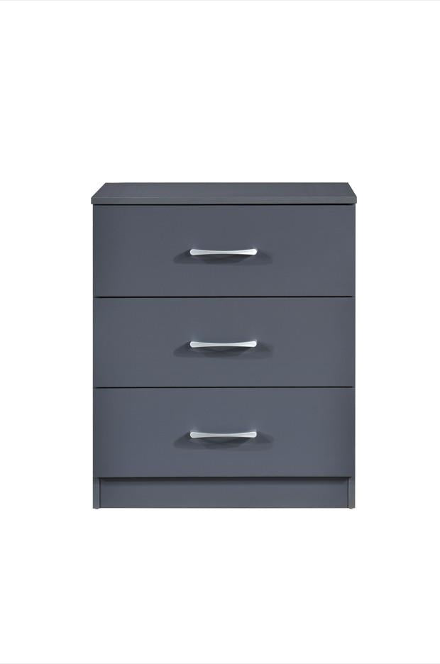 Highbury 3 Drawer Chest - Dark Grey