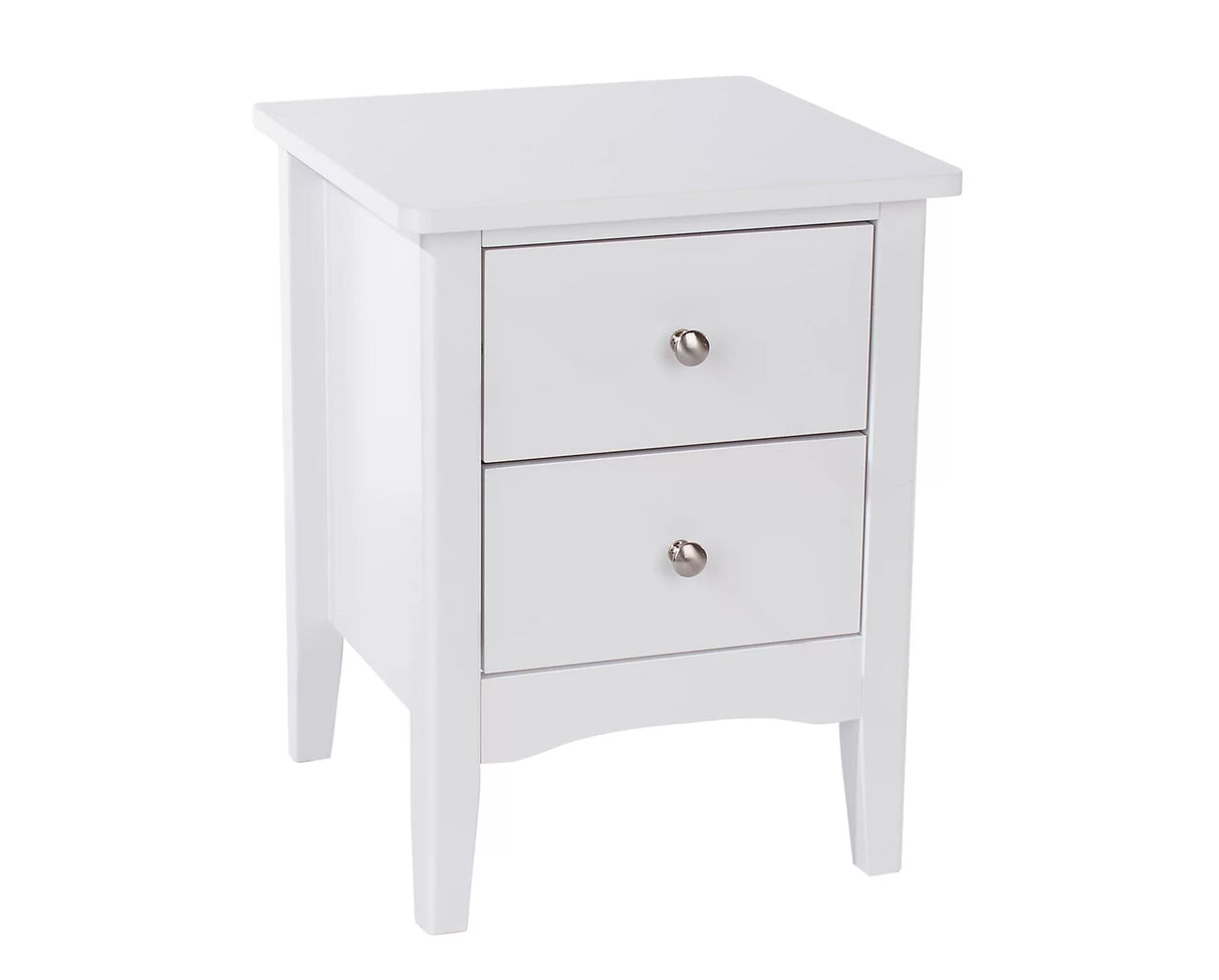 Como 2 Petite Drawer Bedside Cabinet-White