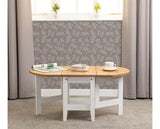 SANTOS DROP LEAF COFFEE TABLE - WHITE/DISTRESSED WAXED PINE