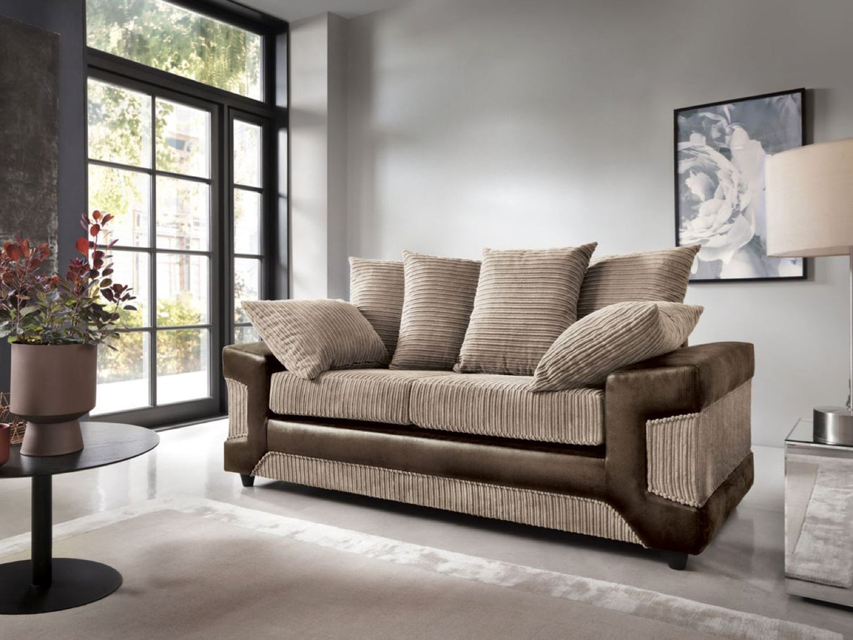 Dino 3 Seater- Brown & Beige