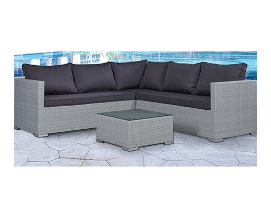 Medina Light Grey 4PC Corner Sofa Set
