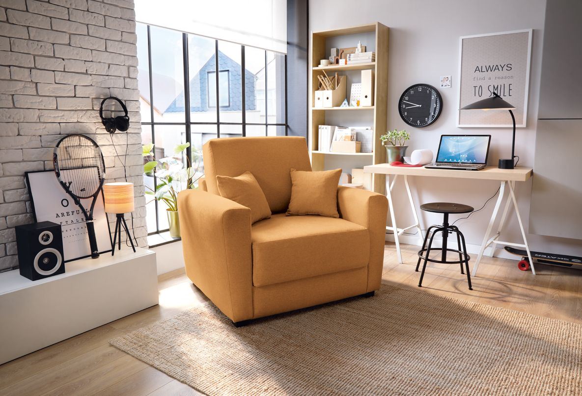 Olly Single Sofa Bed - Saffron