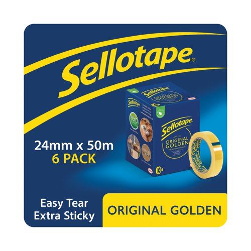 Sellotape Original Golden Tape 24mmx50m (Pack of 6) 2928285