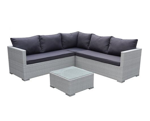 Medina Light Grey 4PC Corner Sofa Set
