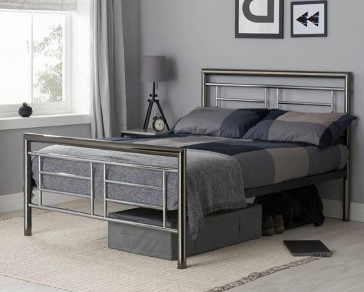 Montana Double Bed - Silver