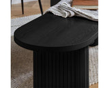 Axel Oval Fluted Dining Table with 2 Fabric Chairs and 1 Bench - Black