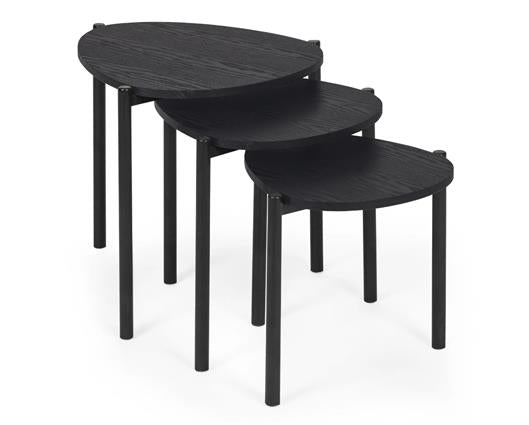 Lorette Teardrop Nesting Side Table Black Ash