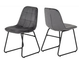 HAMILTON & LUKAS LARGE DINING SET (X6 CHAIRS) - MEDIUM OAK EFFECT/GREY VELVET