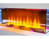 Sureflame WM-9332 Electric Wall Fireplace Suite with Downlights & Remote in Pure White