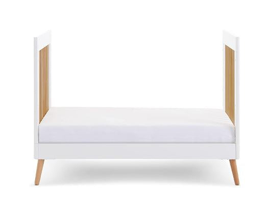 Maya Mini Cot Bed - White with Natural