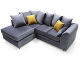 Chicago Left Hand Facing Corner Sofa-Dark Grey