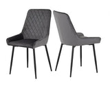 AVERY EXTENDING DINING SET (X4 CHAIRS) - CONCRETE/GREY VELVET