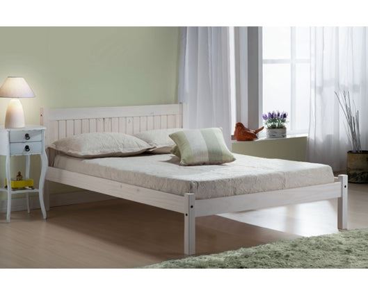 Rio Double Bed - White Washed