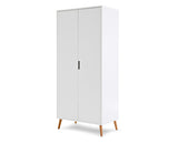 Maya Double Wardrobe - White with Natural