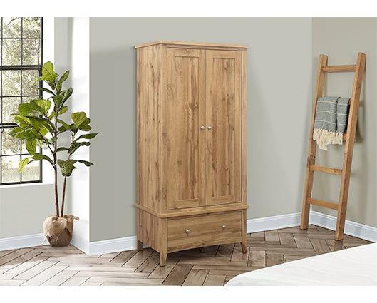 Hampstead 2 Door 1 Drawer Wardrobe Oak