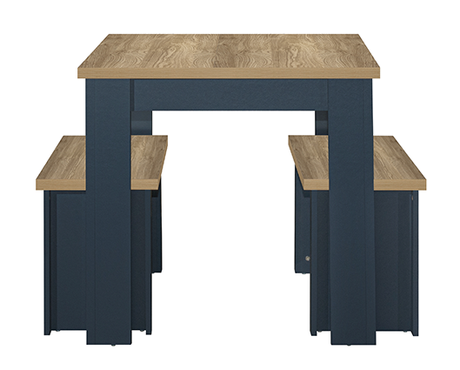 Highgate Navy Dining Table & Bench Set