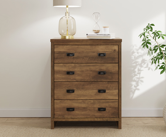 Boston 4 Drawer Chest Knotty Oak