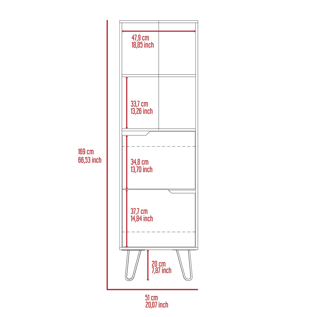 Manhattan Tall Bookcase with 2 Doors