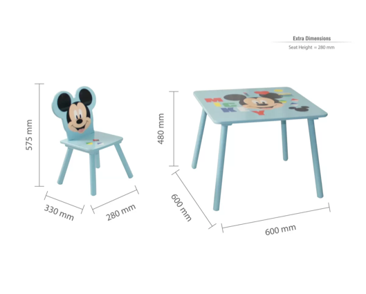 Mickey Mouse Table + 2 Chairs