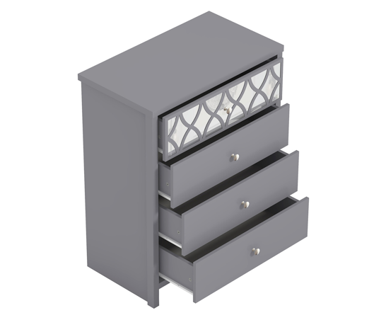 Arianna 4 Drawer Chest With 1 Mirror Cool Grey