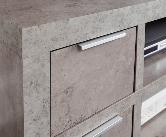 Bloc 2 Drawer TV Unit Concrete