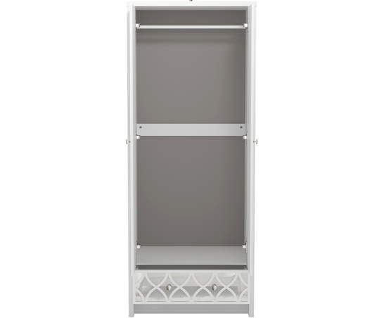 Arianna 2 Door 1 Drawer Wardrobe White