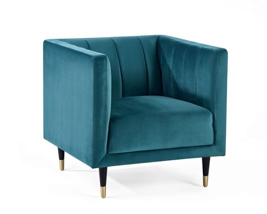SALMA SCALLOPED BACK CHAIR - TEAL