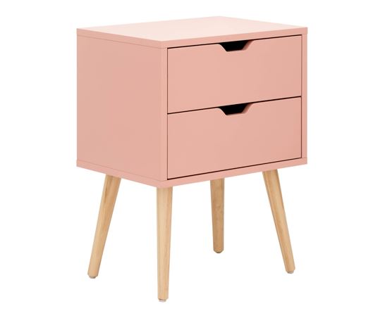 Nyborg Single 2 Drawer Bedside Coral Pink
