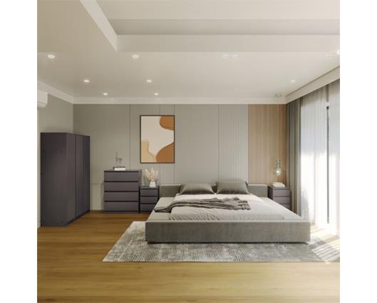 MALVERN 3 DOOR WARDROBE BEDROOM SET - GREY