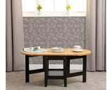 SANTOS DROP LEAF COFFEE TABLE - BLACK/DISTRESSED WAXED PINE