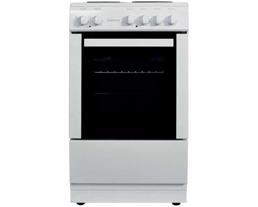 Statesman DELTA50W 50cm Single Cavity Electric Cooker with Solid plate Hob