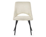 SET OF 2 IRIS BOUCLE DINING CHAIRS - IVORY