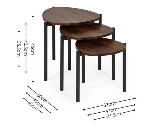 Lortte Teadrop Nesting Side Table Walnut