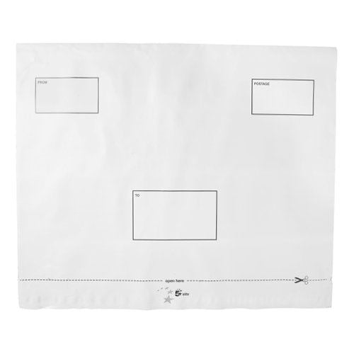 5 Star Elite DX Bags Self Seal Waterproof White 450x320mm and 50mm Flap (Pack of 100)