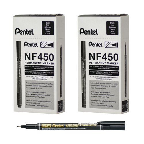 Pentel Permanent Marker Extra Fine Black (Pack of 12) Buy 1 Get 1 FOC