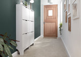 Narrow 6 drawer shoe cabinet white
