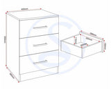 DAKOTA 3 DOOR WARDROBE BEDROOM SET - LIGHT GREY