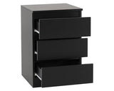 MALVERN 3 DOOR WARDROBE BEDROOM SET - BLACK