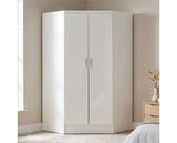 NEVADA 2 DOOR CORNER WARDROBE - WHITE GLOSS