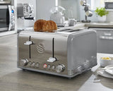 4 Slice Retro Grey Toaster