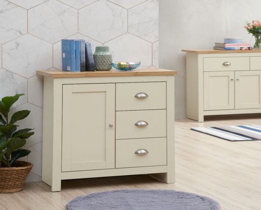 Lisbon Sideboard with 1 Door & 3 Drawers