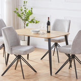 Aspen rectangular dining table, light oak effect top with black tapered legs
