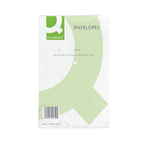 Q-Connect C5 Envelopes Pocket Peel and Seal 100gsm White (500 Pack) KF03289