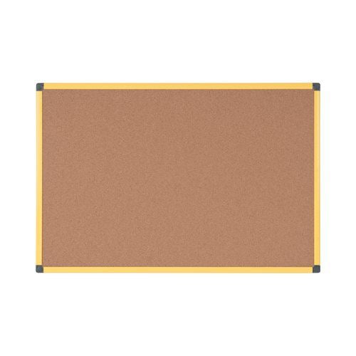 Bi-Office Industrial Ultrabrite Cork Board Yellow Aluminium Frame 200x100cm CA2211721