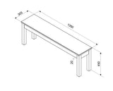 Corona linea bench grey for 1500mm table