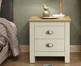 Lancaster 2 drawer bedside cream