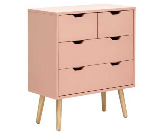 Nyborg 2+2 Drawer Chest Coral Pink