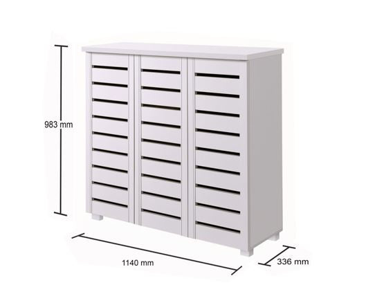 3 Door shoe cabinet
