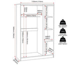MALVERN 3 DOOR WARDROBE BEDROOM SET - BLACK