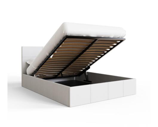 End Lift Ottoman Small Double Bed - White